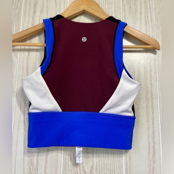 Lululemon Kick Serve Sweat Bra Black, Blazer Blue Size 4 EUC - Picture 1 of 6